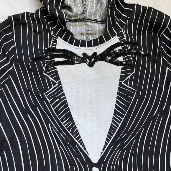 Disney The Nightmare Before Christmas Hooded Short Sleeve Tee JUNIORS Size XS/1 - Picture 5 of 8